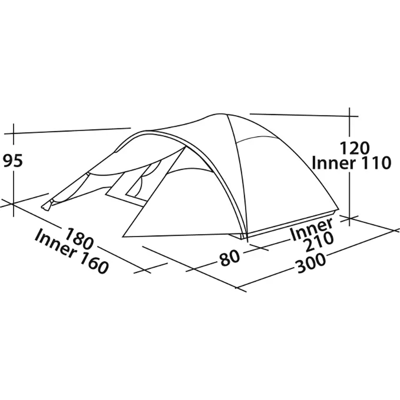 Намет EASY CAMP Quasar 300 Steel Blue (120417) Тип каркасу внутрішній