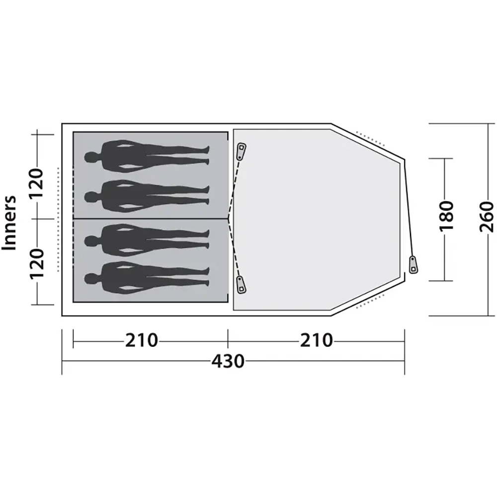 Палатка EASY CAMP Huntsville 400 Green/Grey (120406) Форма тунельная