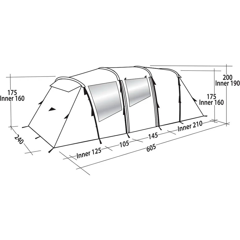 Намет EASY CAMP Huntsville Twin 600 Green/Grey (120409) Тип каркасу зовнішній