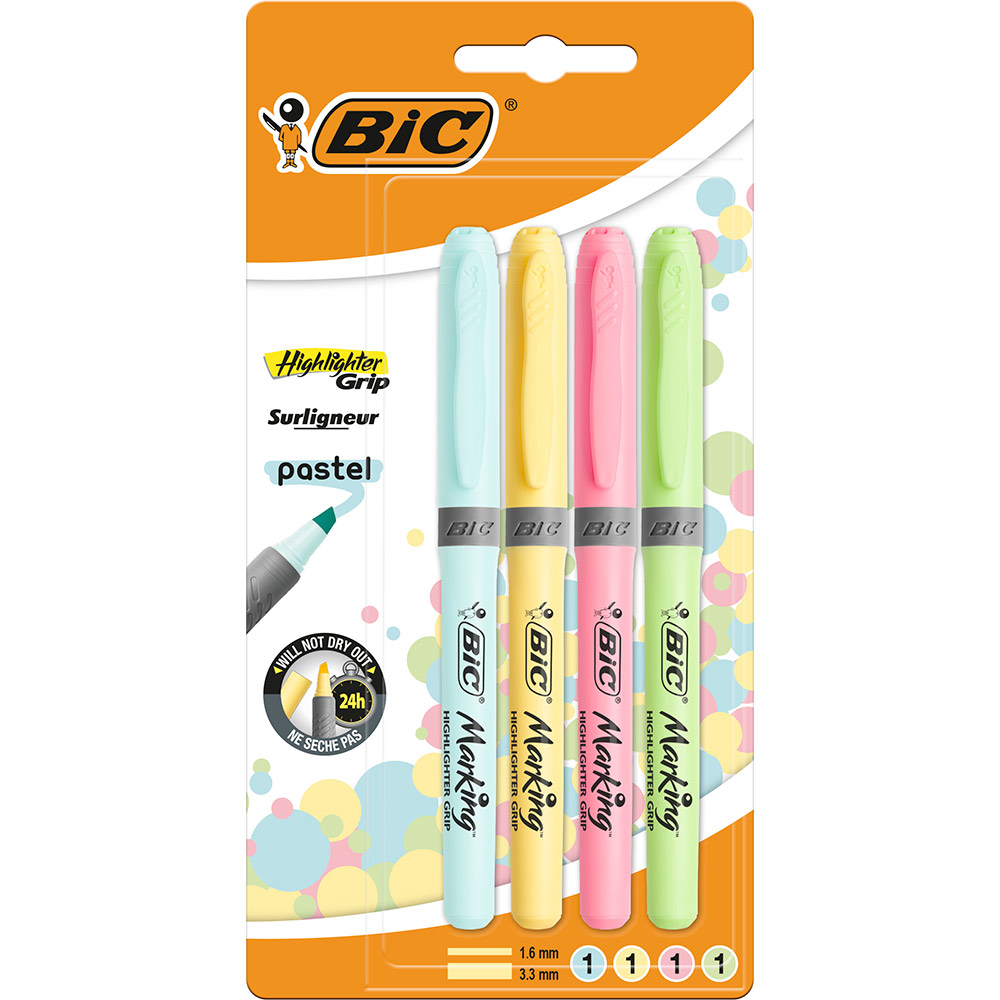 Набор маркеров перманентных BIC Highlighter Grip Pastel 4шт (964859) Для кого универсально