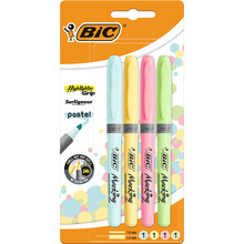 Набір маркерів перманентних BIC Highlighter Grip Pastel 4шт (964859)