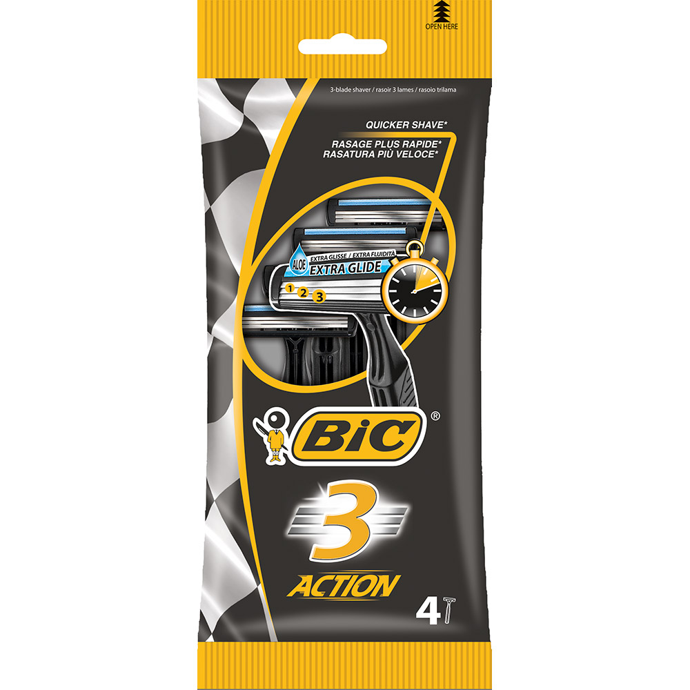 Бритви одноразові BIC 3 Action 4шт (9194351)