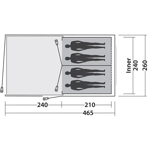 Намет EASY CAMP Galaxy 400 Steel Blue (120413) Кількість шарів 2