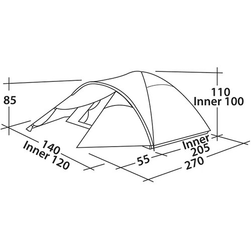 Палатка EASY CAMP Quasar 200 Rustic Green (120394) Тип каркаса внутренний