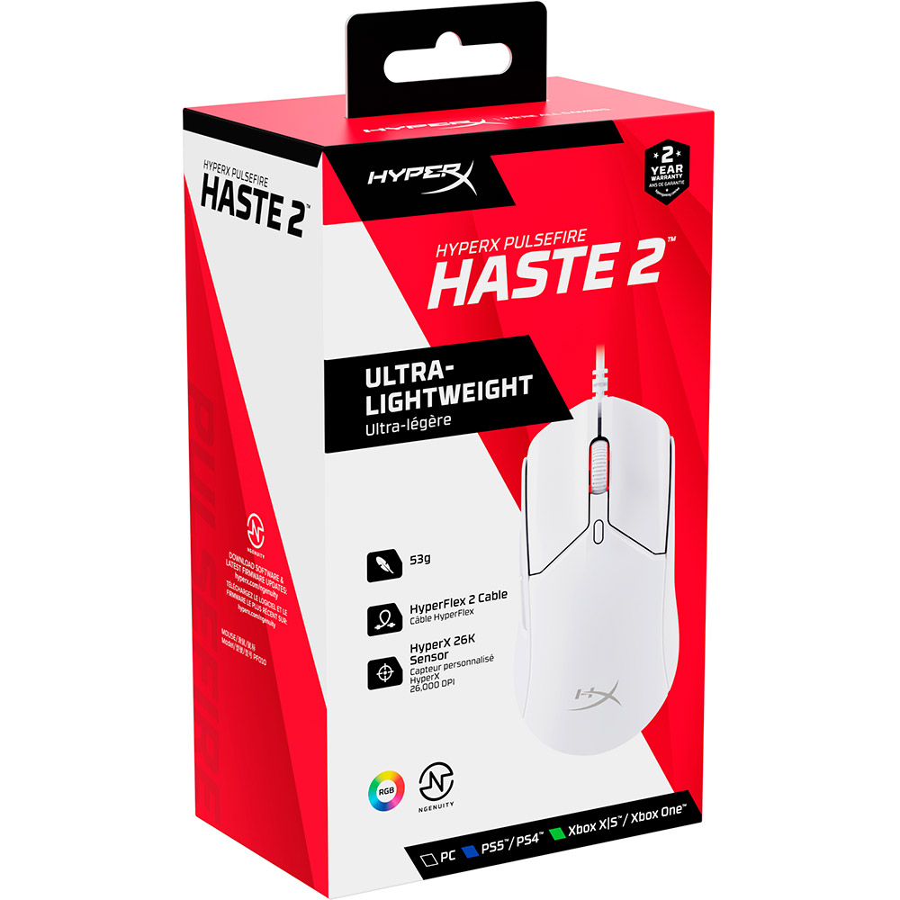 В Украине Мышь HYPERX Pulsefire Haste 2 White (6N0A8AA)