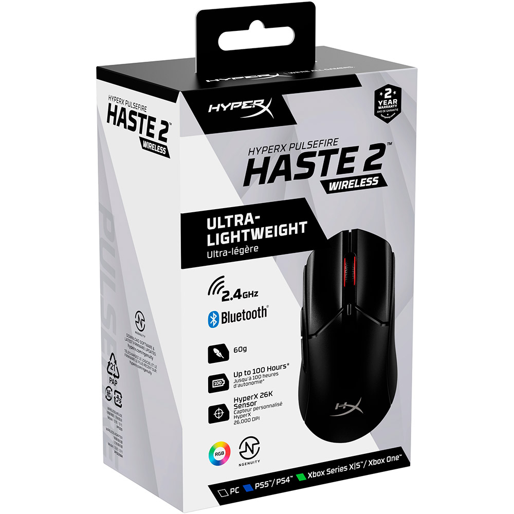 В Украине Мышь HYPERX Pulsefire Haste 2 Wireless Black (6N0B0AA)