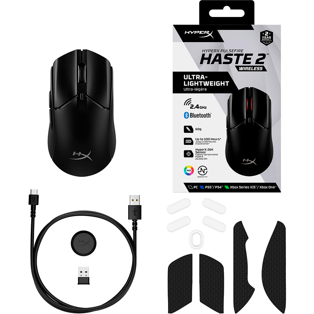 Изображение Мышь HYPERX Pulsefire Haste 2 Wireless Black (6N0B0AA)