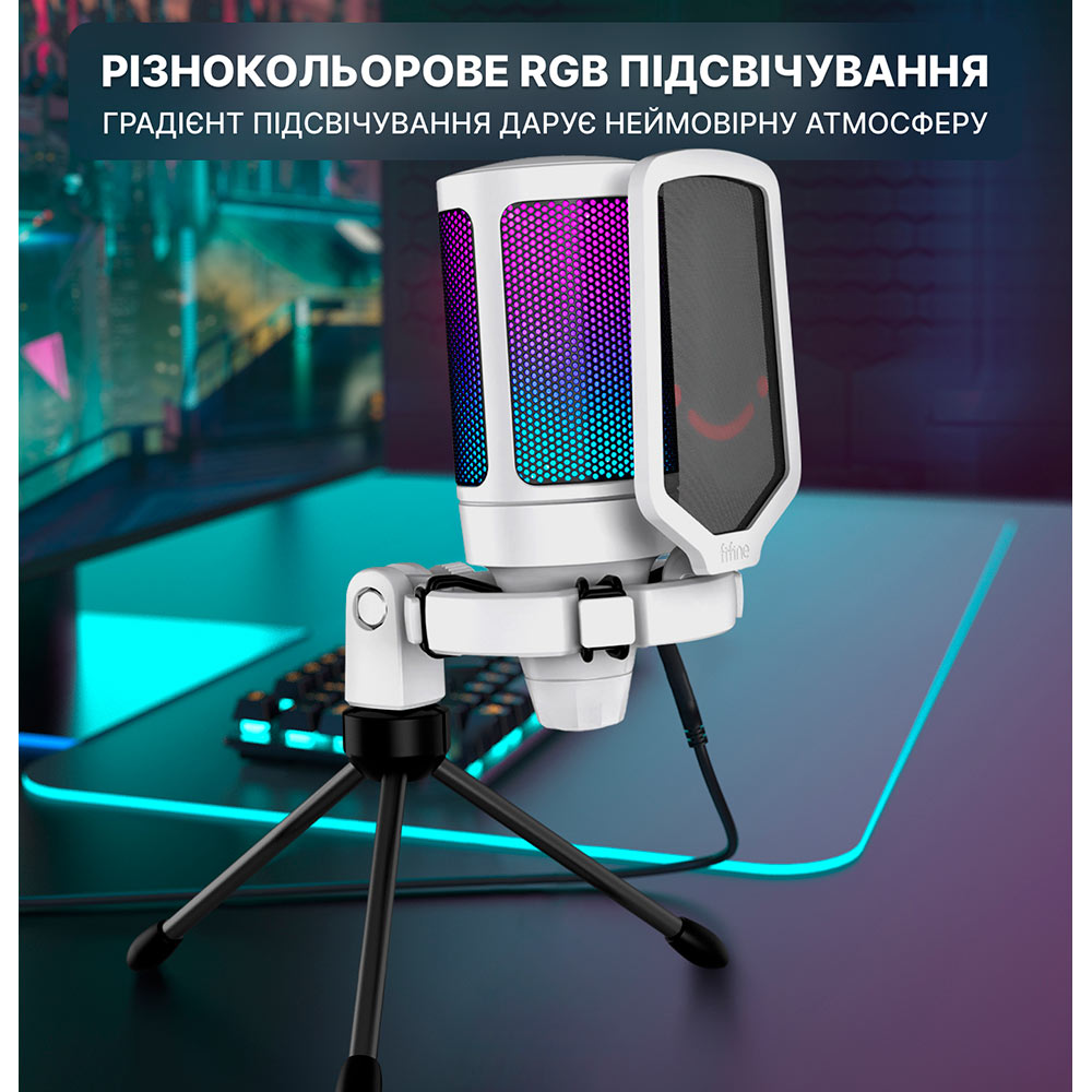 Фото 4 Мікрофон FIFINE Ampligame A6VW RGB White