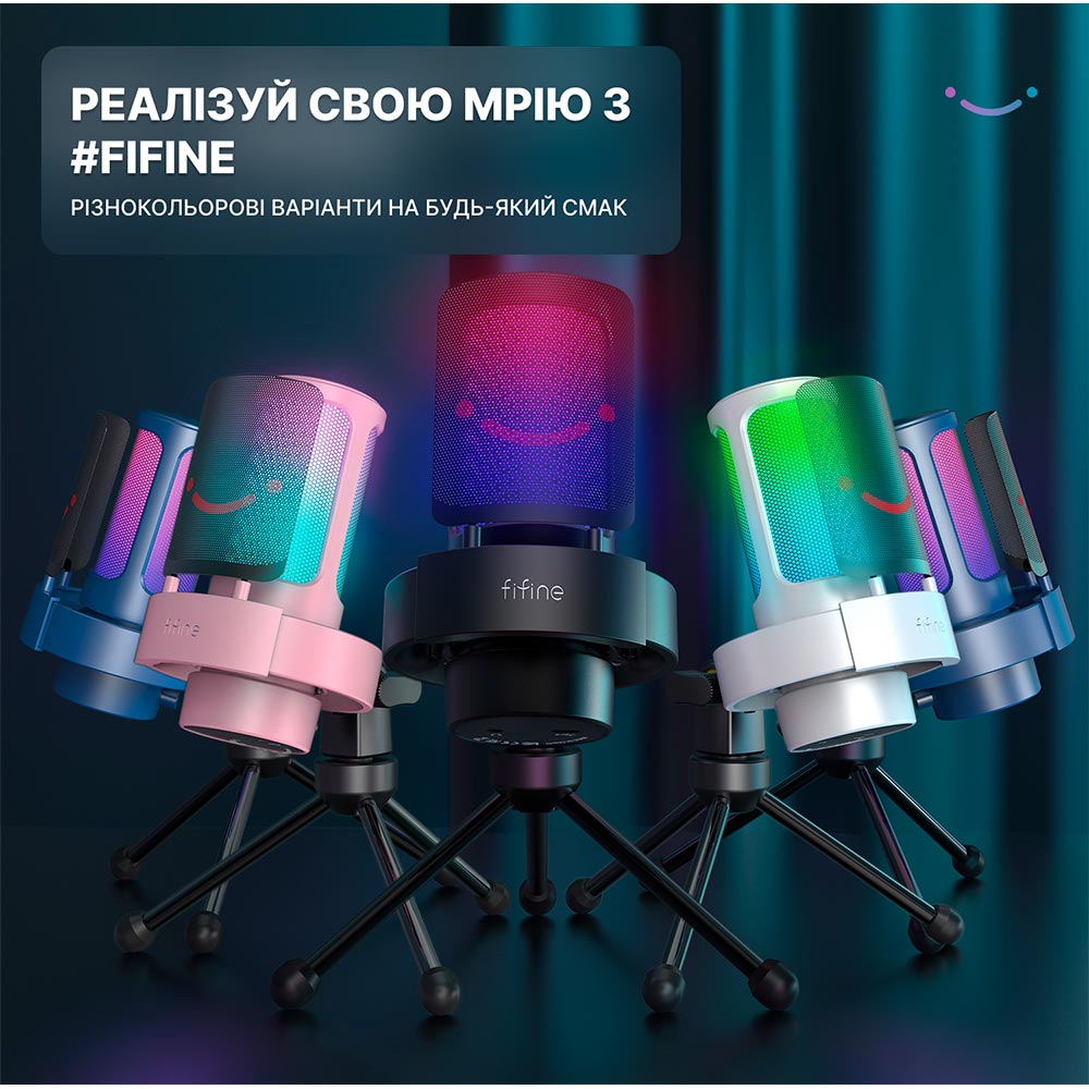 Фото 4 Мікрофон FIFINE Ampligame A8W RGB White