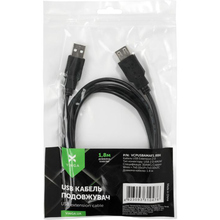 Кабель VINGA USB 2.0 AM/AF 3.0m (VCPUSBAMAF3BK)
