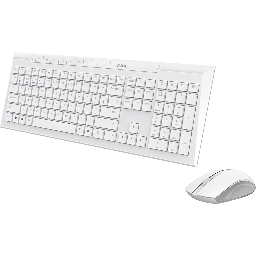 Комплект RAPOO 8210M Wireless White (8210М White) Конструкція мембранна