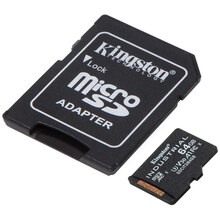 Карта памяти KINGSTON Miсro-SDXC 64GB V30 A1 Industrial class 10 UHS-I (SDCIT2/64GB)