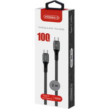 Кабель INTALEO 100W Type-C to Type-C 2м Gray (1283126559570)