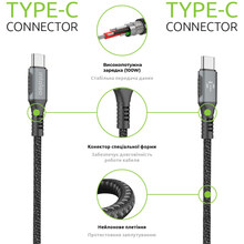Кабель INTALEO 100W Type-C to Type-C 2м Gray (1283126559570)