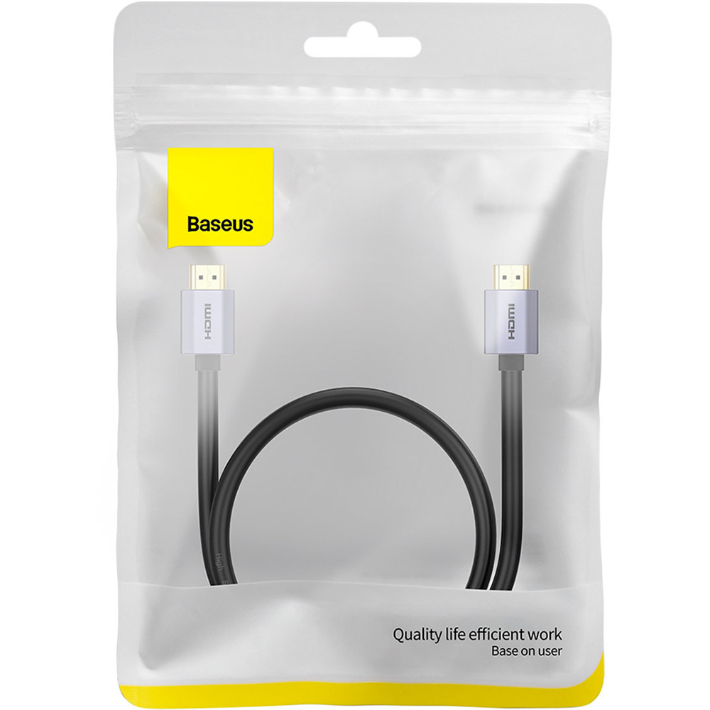 Кабель BASEUS HDMI M - M, 1m, V2.0 4K Black (WKGQ020001) Коннекторы папа-папа