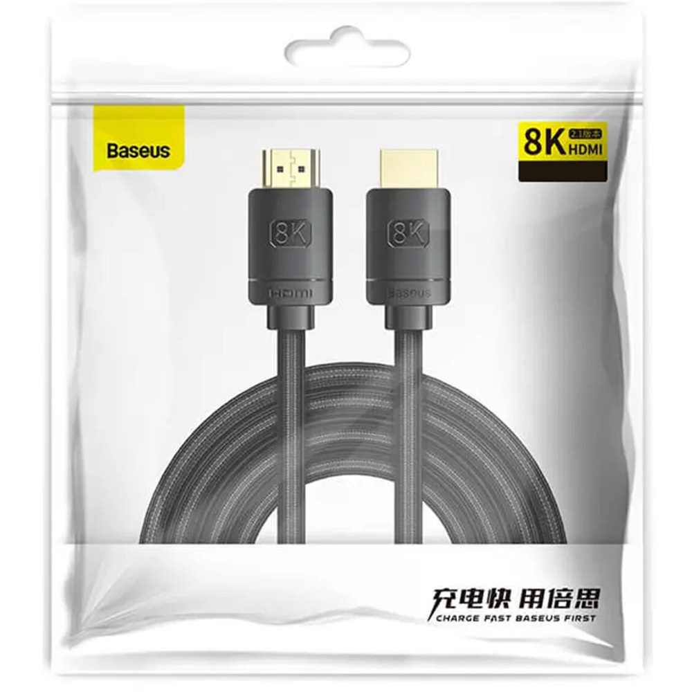 Кабель BASEUS HDMI M - M, 1m, V2.1 8K Black (CAKGQ-J01) Тип разъема HDMI - HDMI 