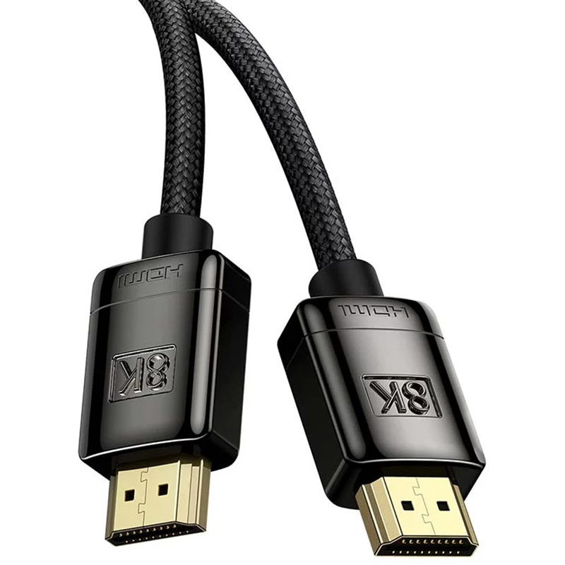 Кабель BASEUS HDMI M - M, 2m, V2.1 8K, HD Series Zinc alloy Black (WKGQ000101) Вид кабель