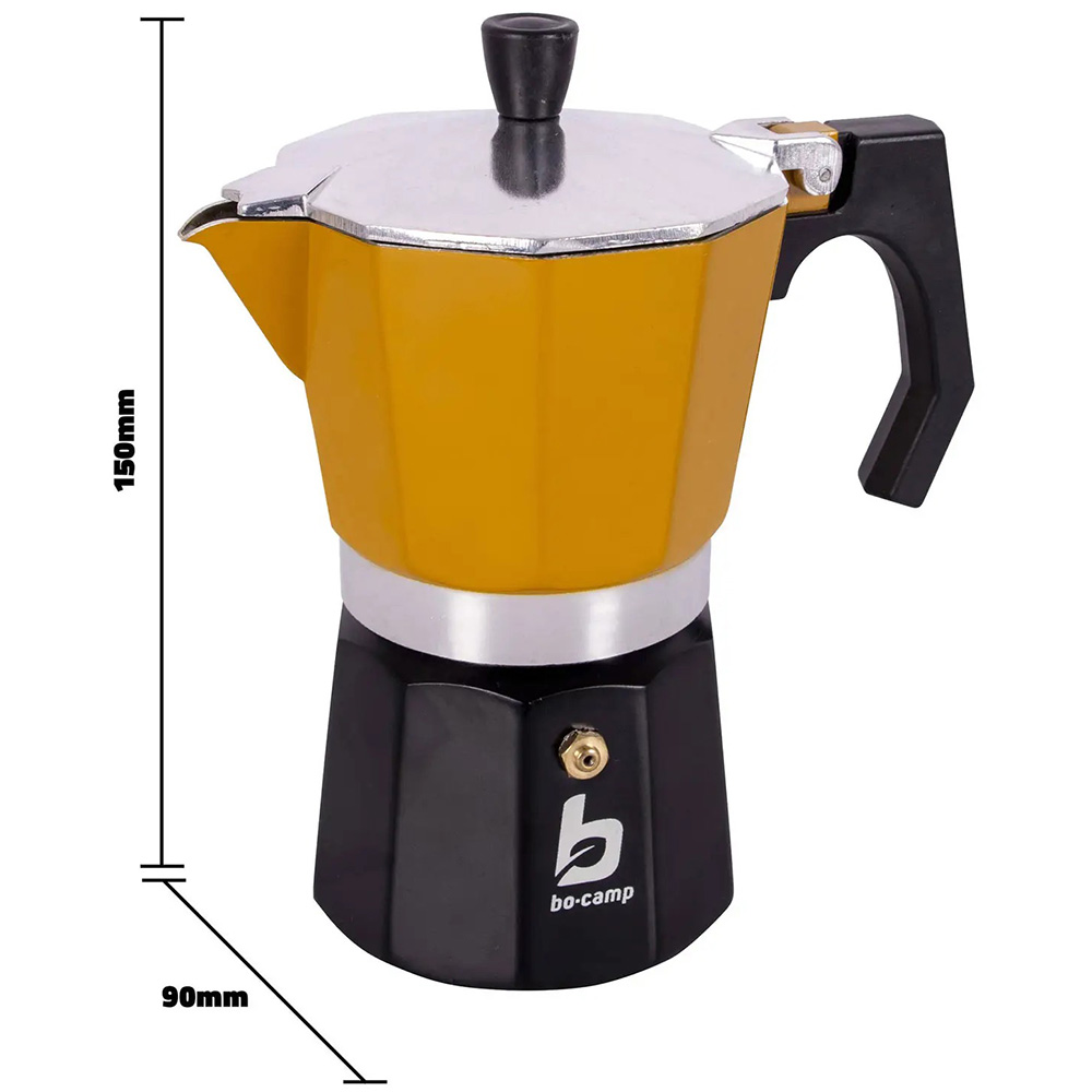 Гейзерна кавоварка BO-CAMP Hudson 3-cups Yellow/Black (2200518) Кількість готованих чашок 3