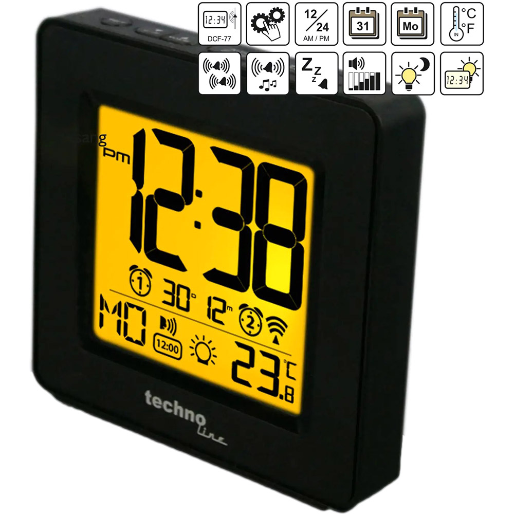 Настільний годинник TECHNOLINE WT330 Black (WT330) Функція snooze True