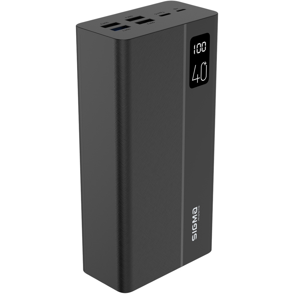 Powerbank SIGMA X-power SI40A3QL 40000 mAh Black Комплектація  кабель Type-C, інструкція, гарантійний талон, Наклейки "З Україною в серці"