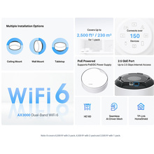 MESH система TP-LINK DECO X50 PoE 1PK (DECO-X50-POE-1-PACK)