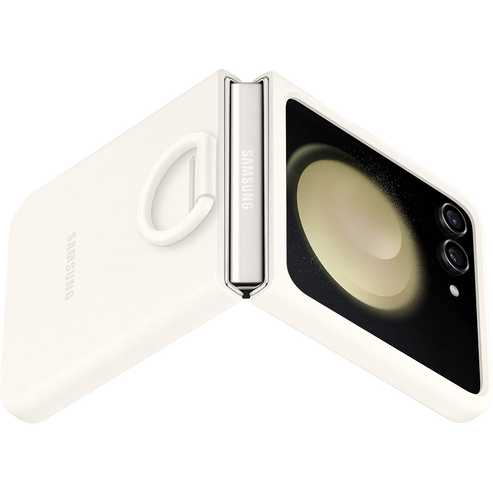 Чехол SAMSUNG Silicone Case Ring для Galaxy Flip 5 Cream (EF-PF731TUEGUA) Материал силикон