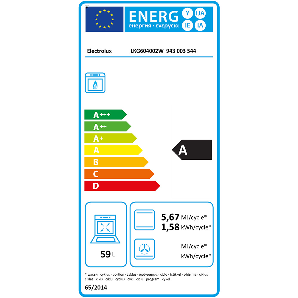 Внешний вид Плита газовая ELECTROLUX LKG604002W