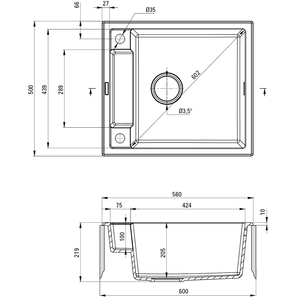 Миття DEANTE Magnetic Anthracite Metallic (ZRM_T103) Спосіб монтажу врізний