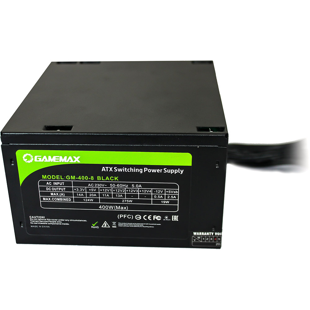 Блок живлення GAMEMAX 400W GM-400-8CM Black Форм-фактор ATX