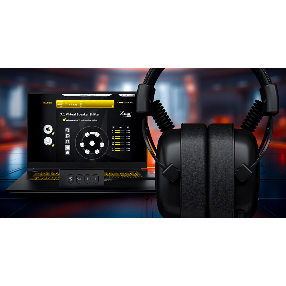 Фото 15 Гарнитура HATOR Hypergang 2 USB 7.1 Black (HTA-940)