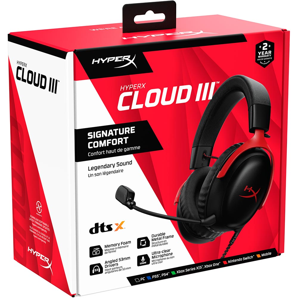 Покупка Гарнитура HYPERX Cloud III Black-Red (727A9AA)