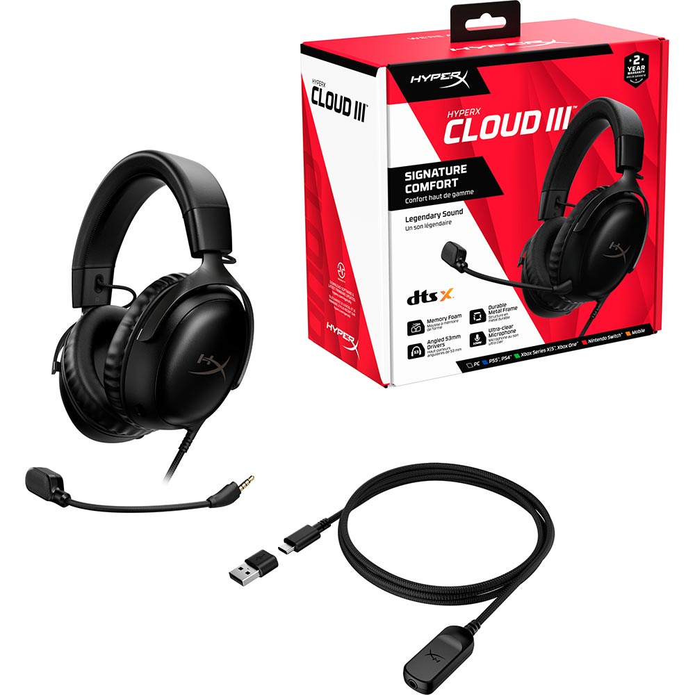 Замовити Гарнітура HYPERX Cloud III Black (727A8AA)