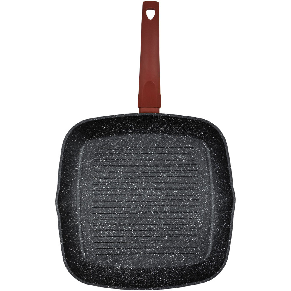 Сковорода-гриль PEPPER Cherry Lava-Stone 28x28 см Burgundy (PR-2110-28) Тип гриль
