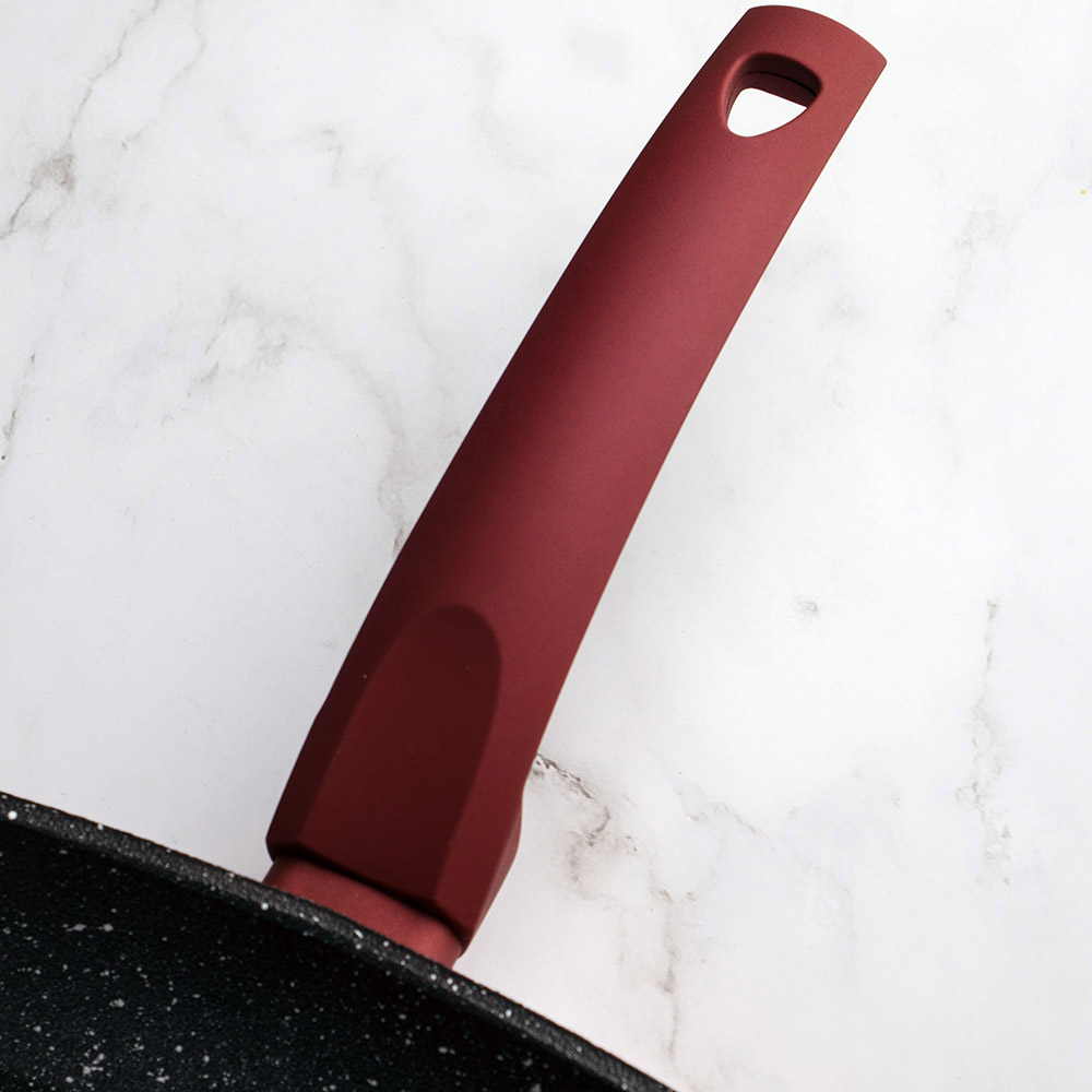 Зовнішній вигляд Сковорода-гриль PEPPER Cherry Lava-Stone 24x24 см Burgundy (PR-2110-24)