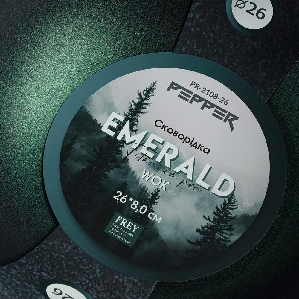 Сковорода Вок PEPPER Emerald 26cм Green (PR-2108-26) Особенности глубокая
