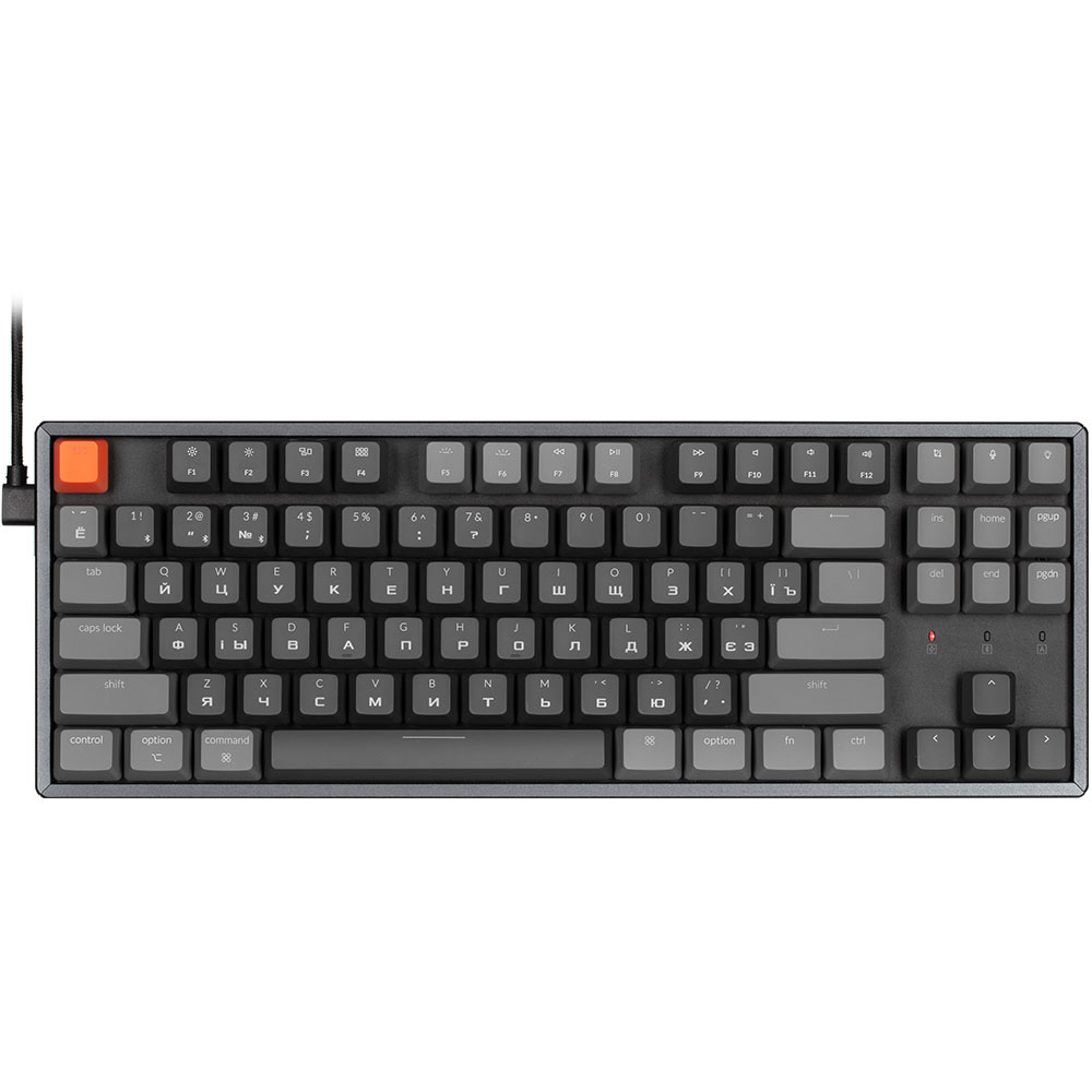Клавиатура KEYCHRON K8 87Key Gateron G Pro Brown BT/USB-A EN/UKR RGB (K8H3_KEYCHRON)