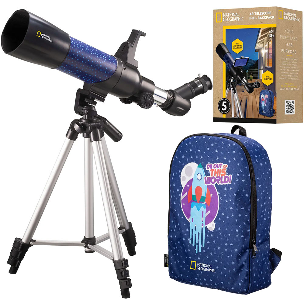 Телескоп NATIONAL GEOGRAPHIC Junior 70/400 AR з адаптером для смартфона + рюкзак (9101003)