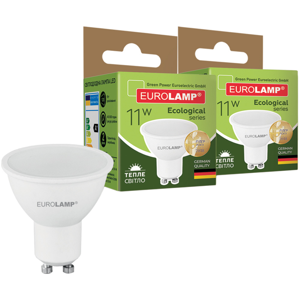 Світлодіодна лампа EUROLAMP MR16-11W-GU10-3000K 2 шт (LED-SMD-11103(P)(2))