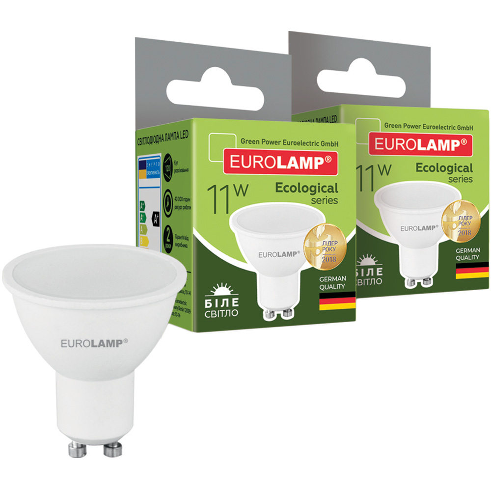 Світлодіодна лампа EUROLAMP MR16-11W-GU10-4000K 2 шт (LED-SMD-11104(P)(2))