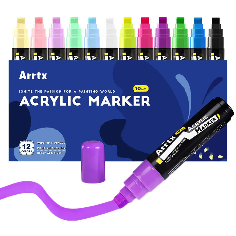 Акрилові маркери Arrtx AACM-0510-12A 12 кольорів (LC303274) Акрилові маркери Arrtx AACM-0510-12A 12 кольорів (LC303274)