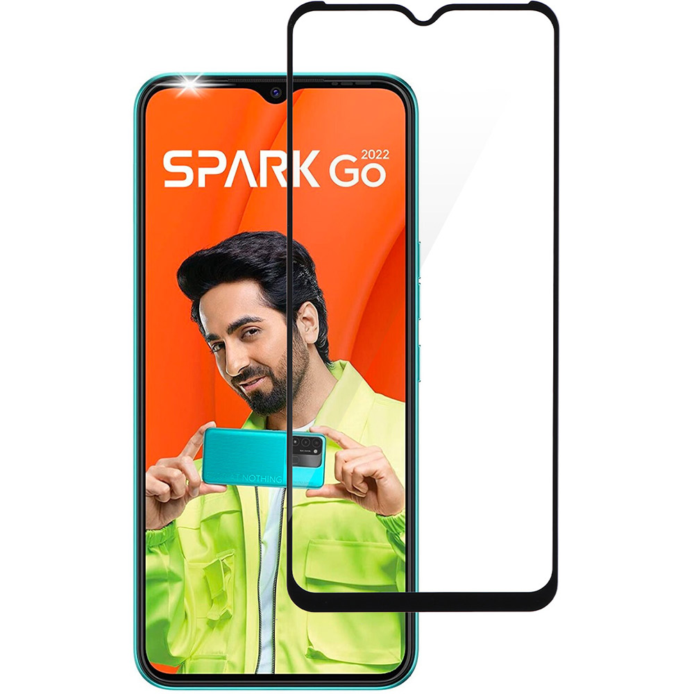 Захисне скло 2E 2.5D Full Glue Black Border для TECNO Spark Go 2022 KG5m (2E-TC-SPGO-SMFCFG-BB)