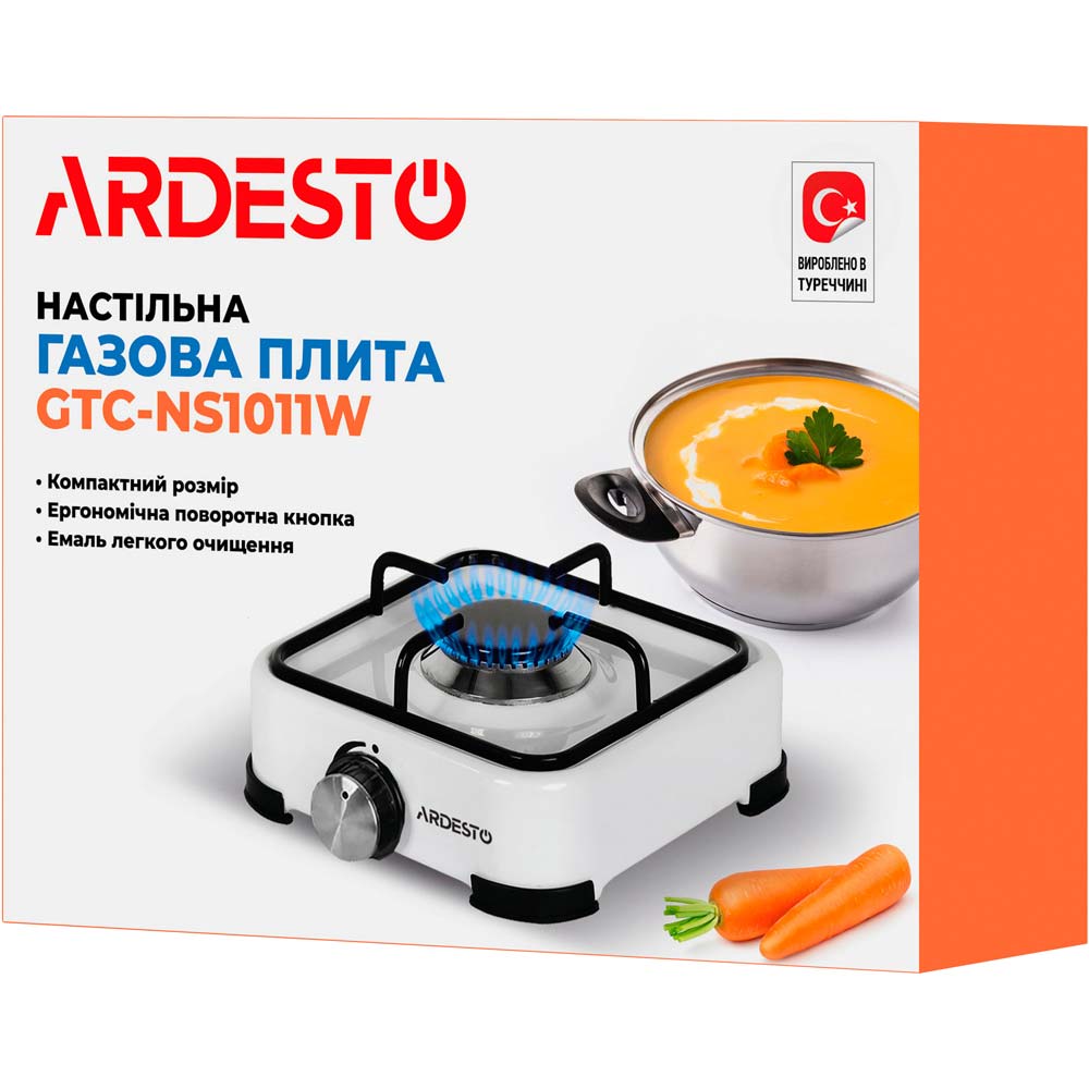 Внешний вид Плитка ARDESTO GTC-NS1011W White (для баллонного газа)