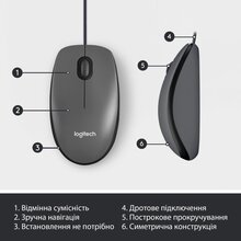 Мышь LOGITECH M100 USB Black (910-006652)