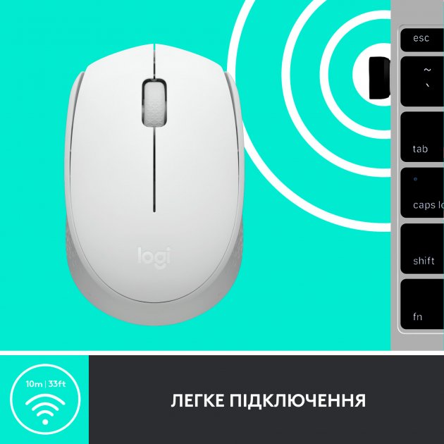 Внешний вид Мышь LOGITECH M171 Wireless White (910-006867)