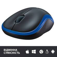 Миша LOGITECH M185 Wireless Mouse BLUE