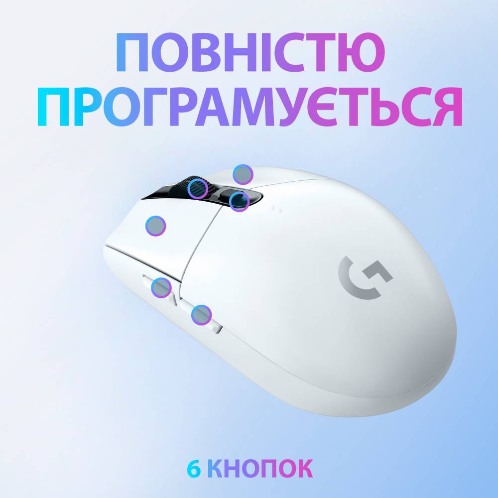 Внешний вид Мышь LOGITECH G305 LIGHTSPEED WHITE (L910-005291)