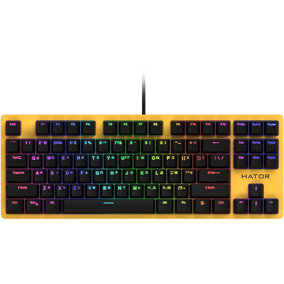 Клавиатура HATOR Rockfall EVO TKL Optical Yellow (HTK-632)