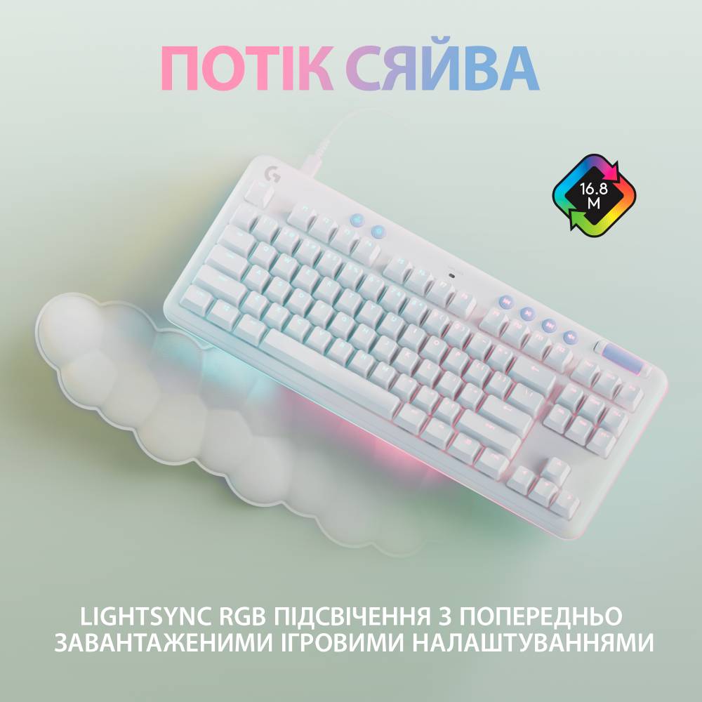 Клавиатура LOGITECH G713 Gaming UA Linear White (920-010678) Класс игровая
