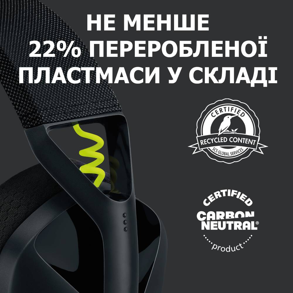 Фото Гарнітура LOGITECH G435 LIGHTSPEED Wireless Gaming BLACK (981-001050)