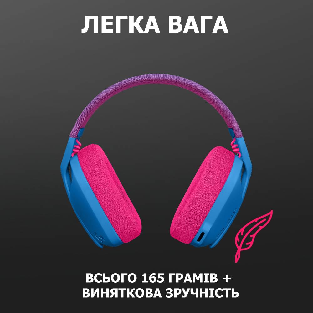 Гарнитура LOGITECH G435 LIGHTSPEED Wireless Gaming BLUE (981-001062) Класс геймерская